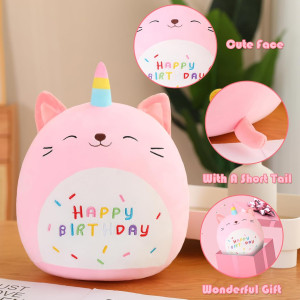 SQEQE Cat Plush Toy Unicorn Cat Stuffed Animal Cut...