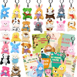 UMEELR 28PCS Valentine's Day Mini Plush Animals To...