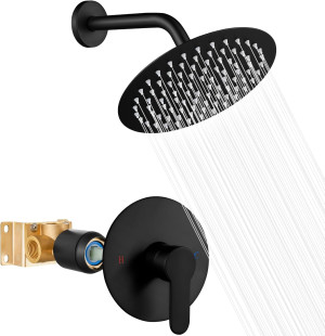 Shower Head and Handle Set Round Shower Faucet Set...