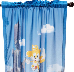 Sonic The Hedgehog Kids Room Window Curtain Panels...