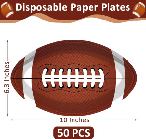QZYL 50 PCS Football Plates, Football Party Plates...