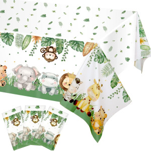 3Pieces Jungle Safari Tablecloths Animal Print Tab...
