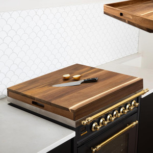 KIVY Acacia Wood Noodle Board Stove Cover - Gas st...