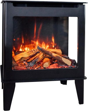 FUZION 3-Sided Freestanding Electric Fireplace Sto...