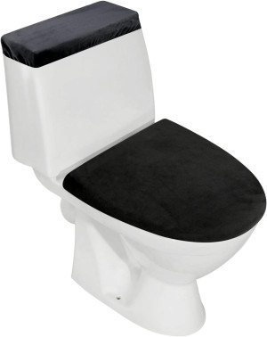 Stretch Velvet Toilet Lid Cover and Toilet Tank Li...