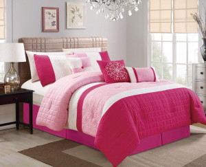 Grand Linen Modern 4 Piece Hot Pink, Light Pink, W...