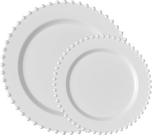PLASTICPRO 32 Piece Combo Plastic Dinner Plates Di...
