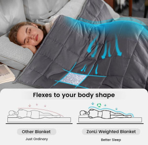 ZonLi Weighted Blanket (60''x80'', 20lbs, Queen Si...