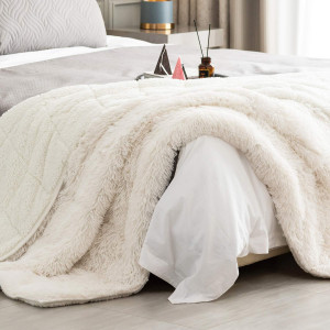Wemore Shaggy Long Fur Faux Fur Weighted Blanket,...