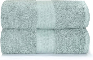 GLAMBURG Premium Cotton Oversized 2 Pack Bath Shee...