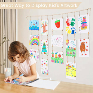 KLOGTSIND Kids Art Display Wall Decor, Wooden Bead...