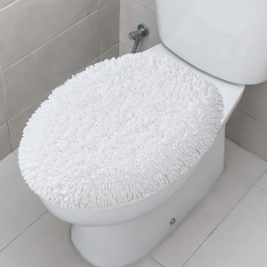 Shaggy Chenille Bathroom Toilet Lid Cover, Ultra S...