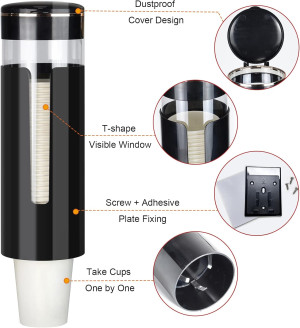 Cup Dispenser, Pull Type Water Cooler Cup Holder F...
