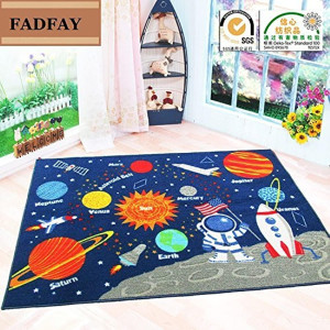 FADFAY Outer Space Kids Rug Cute Kids Room Carpet...