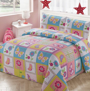 Kids Zone Home Linen Bedspread Coverlet Quilt Set...