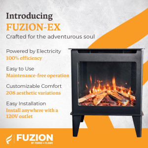 FUZION 3-Sided Freestanding Electric Fireplace Sto...