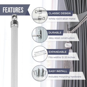 Amazing Drapery Hardware White Swivel Sash Curtain...