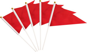 25 Pack Red Pennant Flags Small Mini Hand Held Sol...