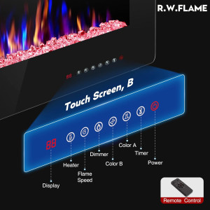 R.W.FLAME 60" Recessed and Wall Mounted Electric F...