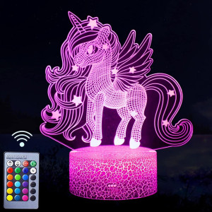 Unicorn Night Light, 3D Illusion Lamp Unicorn Ligh...