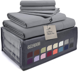 BELADOR Silky Soft Sheet Set - Luxury 6 Piece Bed...