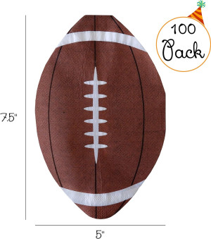 Football Party Napkins - 100 Pack Disposable Footb...