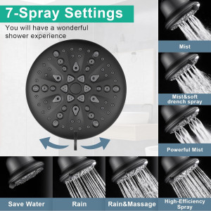 Cobbe High Pressure 7-mode Filtered Shower Head -...