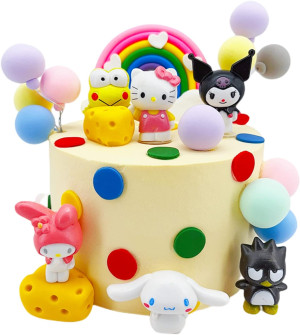 6 Pcs Cute Cartoon Animal Figures Set, Cake Topper...