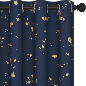 Deconovo Navy Blue Room Darkening Curtains 2 Panel...