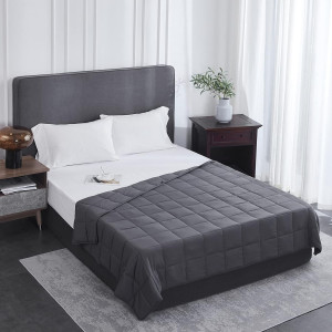 Weighted Blanket (Dark Grey,48"x72"-15lbs) Cooling...