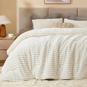 BEDELITE Fleece Queen Comforter Set -Super Soft &...