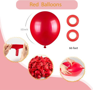 100pcs Red Balloons, 12 inch Red Latex Party Ballo...