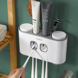 Toothbrush Holders with Toothpaste Dispenser Wall...
