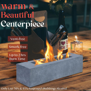 Large Rectangle Tabletop Fire Pit - Portable Bioet...
