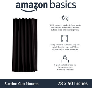 Amazon Basics Portable Window Blackout Curtain Sha...