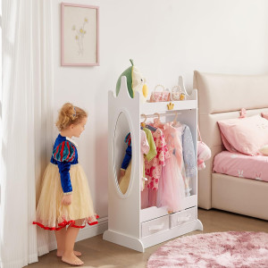 Kids Dress Up Storage with Mirror, Kids Armoire wi...