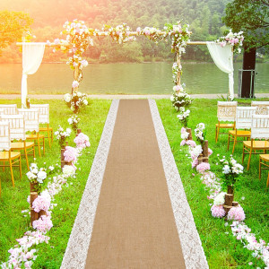 moonoom 20 Ft x 36 in Natural Burlap Wedding Aisle...