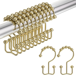 Amazer Gold Shower Curtain Hooks Rings, Stainless...