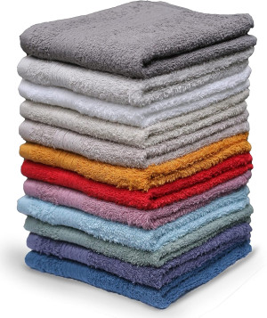 Washcloths, 12 Pack, 100% Extra Soft Ring Spun Cot...