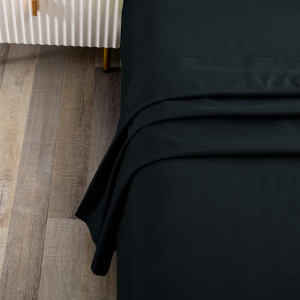 Sfoothome Queen Flat Sheet Black Top Sheet, Premiu...