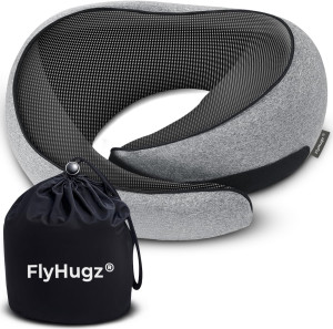 FlyHugz® Neck Travel Pillow | Memory Foam Neck Pil...