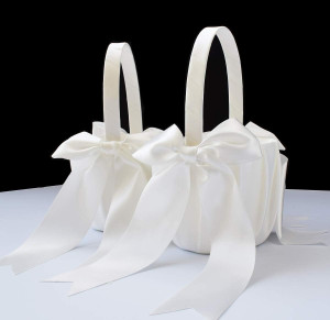 2 PCS Flower Girl Baskets Set- Cute Cherish Weddin...