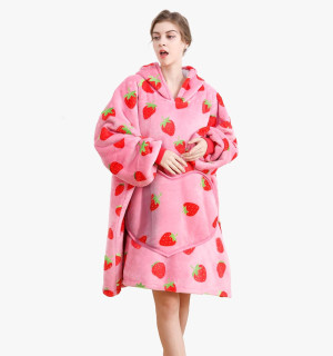 Wearable Blanket is Oversized Fluffy and Comfortab...