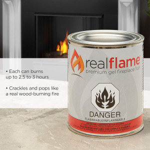 Real Flame Gel Fuel Cans - 12-Pack - Gelled Isopro...