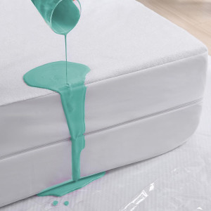 Waterproof Queen Mattress Protector Zippered, Fits...