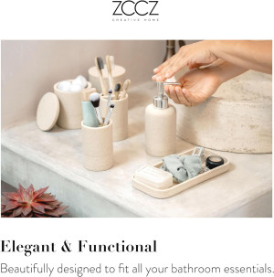 ZCCZ - Beige Bathroom Accessories Set 6 Pcs - Toot...