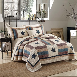 Cotton Bedding Quilt Sets 3 Pieces Reversible Cove...