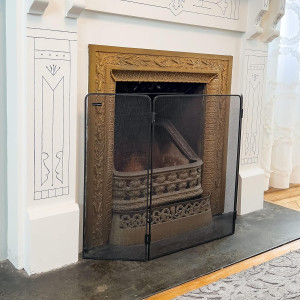 Mind Reader 3-Panel Fireplace Screen, Folding, Ind...
