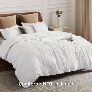 Bedsure White Duvet Cover Queen Size - Soft Double...