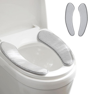 Thick and Warm Toilet Seat Cushion Cover - with St...